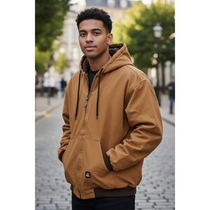 Berne Work Jacket Men's 4XL Tan Insulated Canvas Coat Heavy Duty Workwear